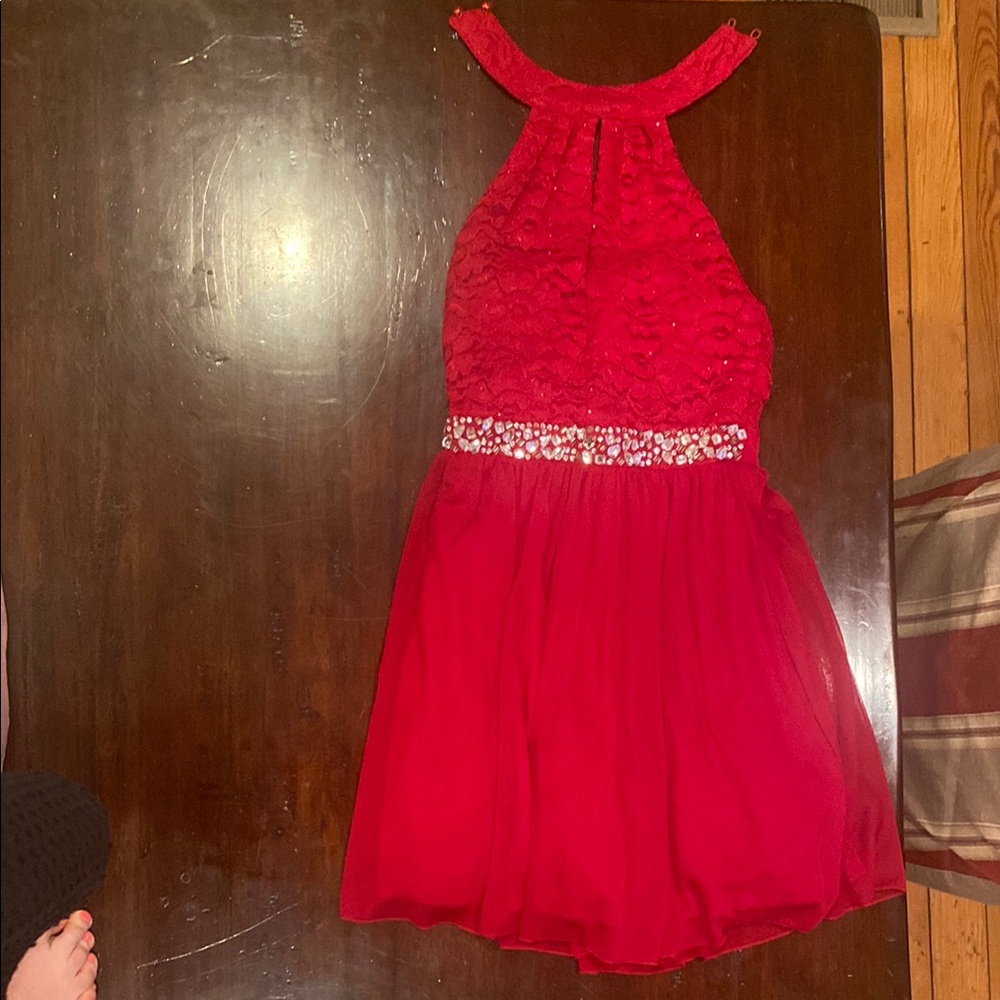 Speechless Red Halter Sundress for Prom